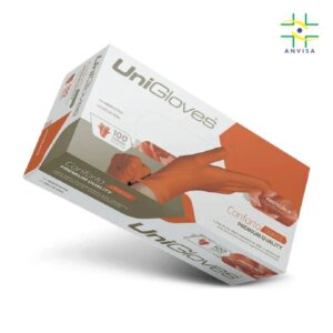 Luva Laranja Sem Pó Tamanho M – Unigloves
