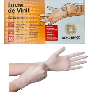 Luva de Vinil com Pó Descarpack  Tamanho P