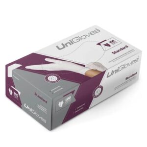 Luva Latex Branca Standart com Pó Tamanho P - Unigloves