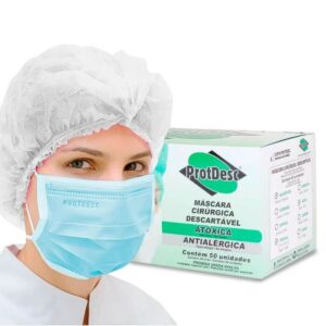 Máscara Descartável Tripla C/50 Unidades Azul – Protdesc