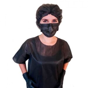 Touca Sanfonada Descartável com Elástico Black - Protdesc